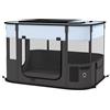 PawHut Box per Animali con 7 Finestre, 3 Porte e 2 Borse Portaoggetti, in Poliestere e Acciaio, 84x64x53 cm|Aosom