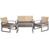 EuroGarden Set da giardino eurogarden iris beige 4 sedute e tavolino