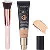 Hilareco PHOERA Crema CC+, Fondotinta coprente, Crema correttiva del colore, Siero idratante anti-età e Protezione solare SPF 25+ (120 Nude, 30 g (confezione da 1))