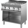 INOX BIM Cucina Elettrica Armadiata - N° 4 Piastre di Cottura - Larghezza Cm 80 x Profondità Cm 70