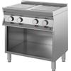 INOX BIM Cucina Elettrica in Vetroceramica Armadiata - N° 4 Zone di Cottura - Larghezza Cm 80 x Profondità Cm 90