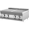 INOX BIM Cucina Elettrica in Vetroceramica da Banco - N° 4 Zone di Cottura - Larghezza Cm 80 x Profondità Cm 70