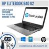 Hp EliteBook 840 G2 Core i5-5300u Ram 8gb SSD 240gb Win10 Notebook 14"