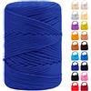 LEREATI Cordino per Borse Uncinetto, Corda Macrame 3mm x 170m Corda in Poliestere Filo Macrame, Macramè Filo Cordoncino per Borse a Uncinetto, Fai Da Te, Regalo per Maglieria (Blu Reale)