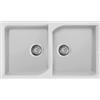 Elleci LGE45068 Lavello 2 vasche Sopratop 86 x 50 cm finitura Granitek Matt Bianco 68 Ego 400