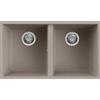 Elleci LGQ35043BSO Lavello da Incasso 2 Vasche Sottotop 760 x 435 mm finitura Granitek Matt Tortora 43 Quadra 350 SOTTOTOP