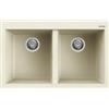 Elleci LGQ35062 Lavello da Incasso 2 vasche Sopratop 79 x 50 cm finitura Granitek Classic Bianco Antico 62 Quadra 350