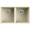 Elleci LGQ35062BSO Lavello da Incasso 2 Vasche Sottotop 760 x 435 mm finitura Granitek Classic Bianco Antico 62 Quadra 350 SOTTOTOP