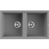 Elleci LGB45048 Lavello 2 vasche Sopratop 86 x 51 cm finitura Granitek Matt Cemento 48 Best 450