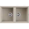 Elleci PRONTA CONSEGNA - SPEDIZIONE IMMEDIATA Elleci LKB45095 Lavello 2 vasche Sopratop 86 x 51 cm finitura Keratek Champagne 95 Best 450