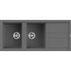 Elleci LKB50099 Lavello 2 vasche con gocciolatoio Reversibile Sopratop 116 x 51 cm finitura Keratek Dark Grey 99 Best 500
