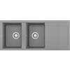 Elleci Lavello 2 vasche con gocciolatoio Reversibile Sopratop 116 x 50 cm finitura Granitek Matt Cemento 48 Easy 500 Elleci LGY50048