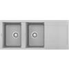 Elleci Lavello 2 vasche con gocciolatoio Reversibile Sopratop 116 x 50 cm finitura Granitek Metal Aluminium 79 Easy 500 Elleci LMY50079