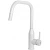 Elleci MKKDRP96 Miscelatore monocomando Cucina con canna girevole e doccetta estraibile finitura Keratek White 96 Dora Plus