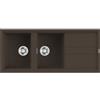Elleci LGB50078 Lavello 2 vasche con gocciolatoio Reversibile Sopratop 116 x 51 cm finitura Granitek Matt Espresso 78 Best 500