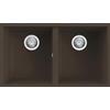 Elleci LGQ35078BSO Lavello da Incasso 2 Vasche Sottotop 760 x 435 mm finitura Granitek Matt Espresso 78 Quadra 350 SOTTOTOP