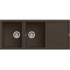 Elleci LGU50078 Lavello 2 vasche con gocciolatoio Reversibile Sopratop 116 x 50 cm finitura Granitek Matt Espresso 78 Unico 500