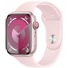 Apple Watch Series 9 GPS + Cellular Cassa 45mm in Alluminio Rosa con Cinturino Sport Rosa Confetto - M/L MRML3QLA