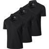 Gaiatiger 3er Pack Polo da Uomo Slim Fit Basic Manica Corta Traspirante e Igroscopico Sportiva-t-Shirt Uomo Golf Magliette Uomo Manica Corta(0427) 3Black-M