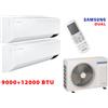 Samsung Climatizzatore Condizionatore CEBU AR09TXFYAWKNEU + AR12TXFYAWKNEU + AJ050TXJ2KG/EU Dual Split WiFi 9000+12000