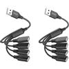 MOGOOD USB Splitter, Cavo USB 4 in 1,Hub USB Adattatore da USB a USB,Splitter USB Multi Presa,Convertitore Cavo USB a 4 USB Femmina Multi Porte USB Cavo di Prolunga di Alimentazione USB per PC/Auto/TV