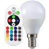 V-TAC LAMPADINA A LED BULBO 3.5W E14 P45 CONTROLLO LUMINOSITA RF ATTENUABILE RGB + 4000K (2776)