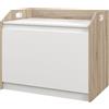 HOMCOM Cassapanca in Legno Moderna con Schienale e Vano Contenitore, 62.4x40x51.5cm, Bianco