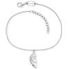 Engelsrufer ERB-FLYWING-H - Bracciale da donna in argento sterling con ciondolo a forma di ali e chiusura a moschettone, lunghezza regolabile, dimensioni: 17 + 3 cm, senza nichel, colore: Nero, Eine