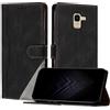 JayModCase Custodia per Samsung Galaxy J6 2018,Flip Custodia Portafoglio Caso Libro con Magnetica | porta carte di credito | Supporto Stand - Nero