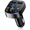 Hikity Trasmettitore Bluetooth 5.0 per Auto, Adattatore Bluetooth Auto Audio Radio Adattatori Vivavoce Car Kit MP3 Audio Lettore Caricabatterie Auto con 2 Porte USB (5V/3.1A & 1A)