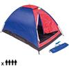 Enrico Coveri Tenda Da Campeggio Per 4 Persone Tenda Camping Spiaggia Cupola 4 Posti Familiare Tenda Outdoor in Nylon Antivento Zanzariera Colore Rosso Blu
