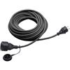 Meister 7435070 - Prolunga in gomma con protezione da contatto, per esterni, classe di protezione: IP44 10 m Nero