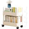 SCOOVY Carrello portatutto a 2 livelli,Libreria con Ruote 2 Ripiani - Scaffale per libri mobile per organizer per libri per bambini Studenti, carrello con rotelle per cartelle per librerie a 2 livelli