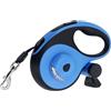 MoYouno Guinzaglio retrattile lungo 8 m con porta borsa per cacca, guinzaglio resistente per animali domestici, durevole, automatico, estensibile, guinzaglio da addestramento per cani con proiettore