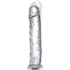 YunJiaoon G Spot, Dildo realistico in gelatina con forte ventosa, flessibile, compatibile con imbracatura per il pene, giocattolo anale per adulti per donne (15,5 x 3 cm, trasparente)