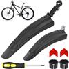 Hejo Set Parafanghi Bici, 24-29 Pollici Parafango Bici Universale con 2 Adesivi Riflettenti Freccia Rossa, Parafango Bici da Corsa Regolabile MTB (Nero)