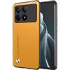 EASSGU Custodia per POCO X6 Pro 5G (6.67 Inches), Cover per Telefono in Stile Business con Retro in PU Pelle - Giallo