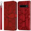 JayModCase Cover per Samsung Galaxy S10, Libro con Portafoglio Chiusura Magnetico Flip Custodie Cuoio [Antiurto] [Slot Carte] [Funzione di Supporto] perSamsung Galaxy S10 (Rosso)