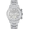 ICEDIAMOND 3-Eye Iced Out CZ Diamond Orologio al quarzo con visualizzazione del calendario mensile settimanale, orologio con quadrante rotondo Bling Zirconia per uomo (White)