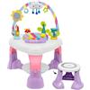 Aziamor Tavolo AttivitÃ per Bambini Jumping Rosa con seduta Rotante 360 gradi
