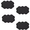 MSV Set di 4 tappetini antiscivolo a forma di nuvole, colore nero