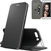 N NEWTOP Cover Compatibile per Huawei P10, Chiusura Magnetica 360 Capsule Flip Custodia Libro per Carta di Credito Simil Pelle TPU Interno Funzione Stand Supporto (Nero)