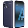 ebestStar - Cover per Samsung A40 Galaxy SM-A405F, Custodia Protezione Carbonio Design, TPU Morbida Antiurto, Blu scuro
