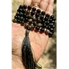 8 mm Rnd 108+1 perline originali OSSIDIANA DORATA Jaap Rosario Japa Mala Ener...