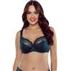 Vivisence Reggiseno Semi Imbottito Elegante con Pizzo in Fiori 1056, Nero,6C