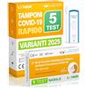Lyher - 5 Tamponi COVID 19 rapido 2025 - Test Nasali Nuove Varianti 2025 - Sensibilità 100% a carica virale alta - Certificati per Uso Domestico - Risultato rapido
