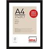 DEHA Design cornice per foto, 21 x 29,7 cm (A4), legno, Nero, cornice per documentiper appenderein formato verticale e orizzontale, vetro sintetico, Fontana