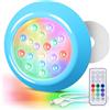 LyLmLe Faretto LED Ricaricabile, Luci Piscina Sommergibili RGBW IP68 Impermeabili con Telecomando, Fino a 40 Ore, 15cm Luci Magnetiche Subacquee Colore per Piscina Fuori Terra Interrate, Hot tub