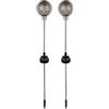 REV - Set di 2 lampade solari per esterni - Lampada solare a sfera con picchetto - Lanterna solare perfetta per giardino, terrazza e balcone - IP44 resistente agli spruzzi d'acqua - 72 cm di altezza
