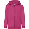 Fruit of the Loom - Felpa Aperta con Cappuccio - Bambino (5-6 Anni) (Fucsia)